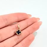 Dije Trebol Negro 1.2gr / 3/4 in / Oro Amarillo Nac.Esp. 18K *