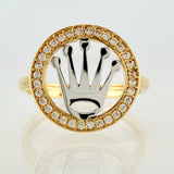 Anillo Corona Circular 2.3gr / T6 1/4 / Dos Oros Amarillo Blanco 18K
