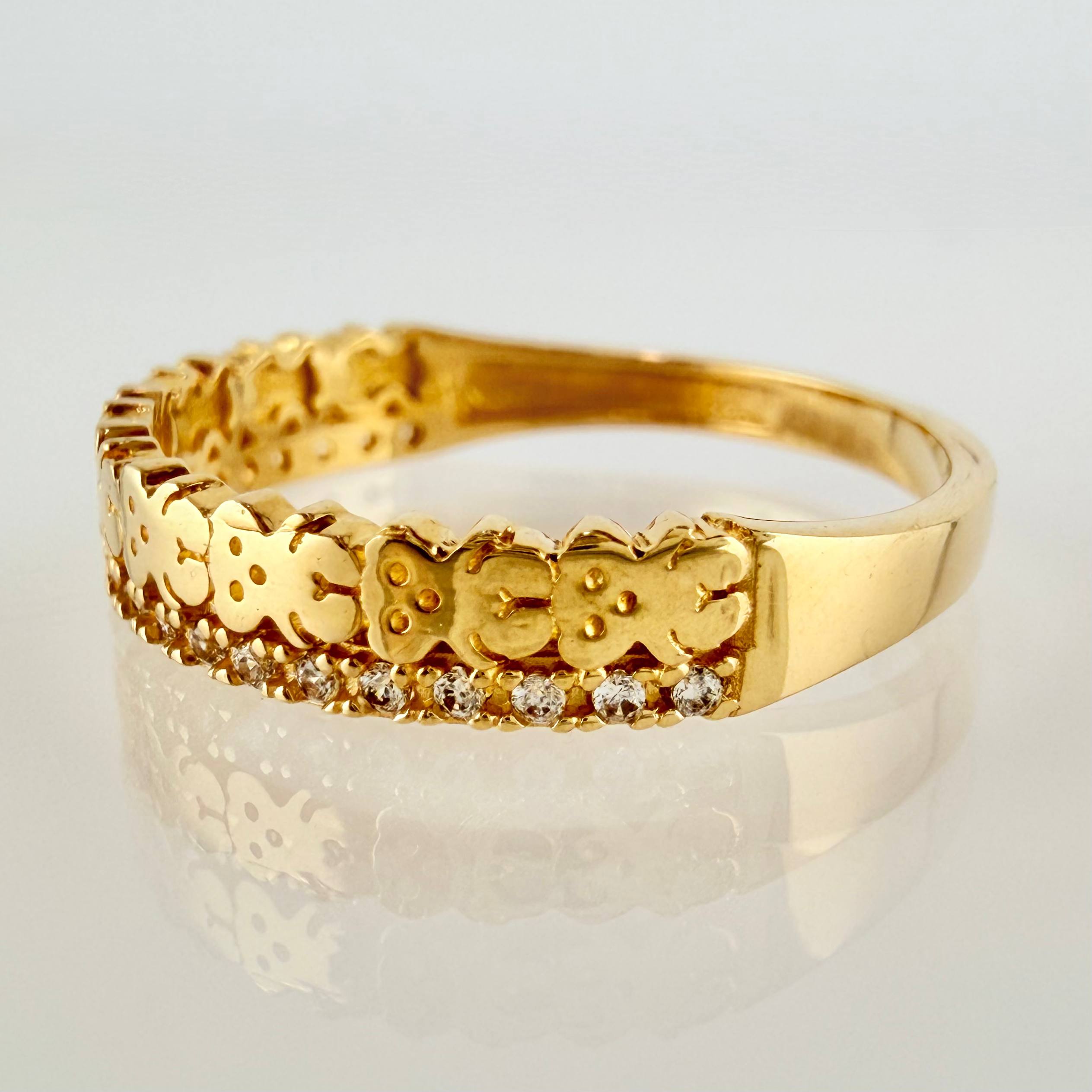 Anillo Carril Osos 2.6gr / T7 3/4 / Oro Amarillo 18K