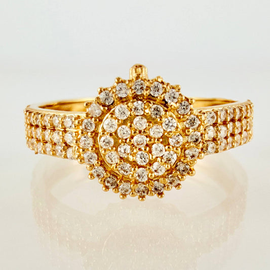 Anillo Tupido Circular 3.25gr / T7 3/4 / Oro Amarillo 18K