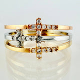 Anillo Trío Cruces 3.5gr / T7 / Tres Oros 18K