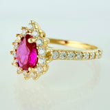Halo Teardrop Ring 2.2g / T6 / 18K Yellow Gold