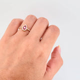 Halo Teardrop Ring 2.2g / T6 / 18K Yellow Gold