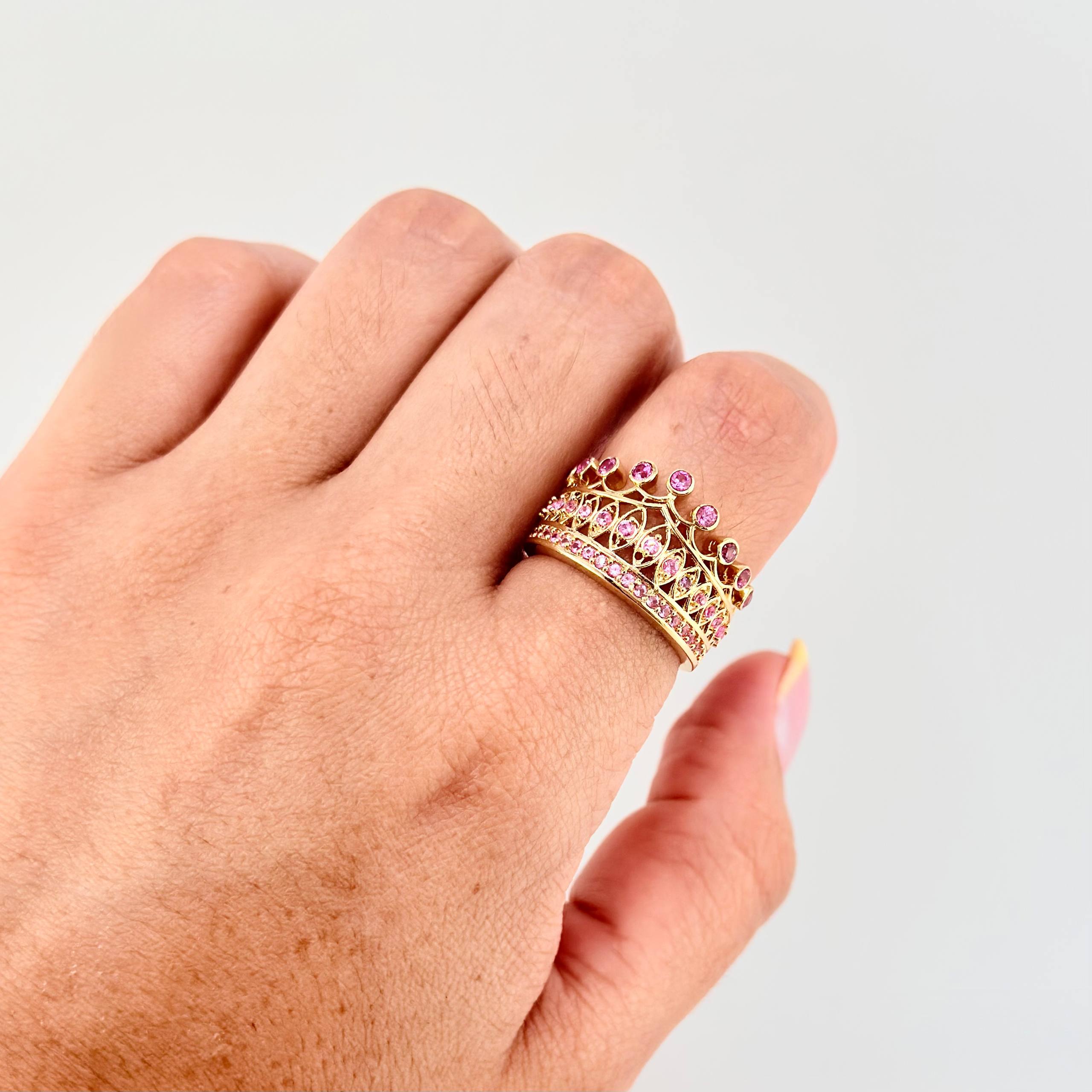 Royalty Crown Ring 5.55gr / T7 1/4 / 18K Yellow Gold