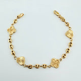 Pulso GC Trebol Intercalado Doble Faz 4.65gr / 7 in / 10.3mm Oro Amarillo 18K