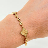 Pulso GC Trebol Intercalado Doble Faz 4.65gr / 7 in / 10.3mm Oro Amarillo 18K