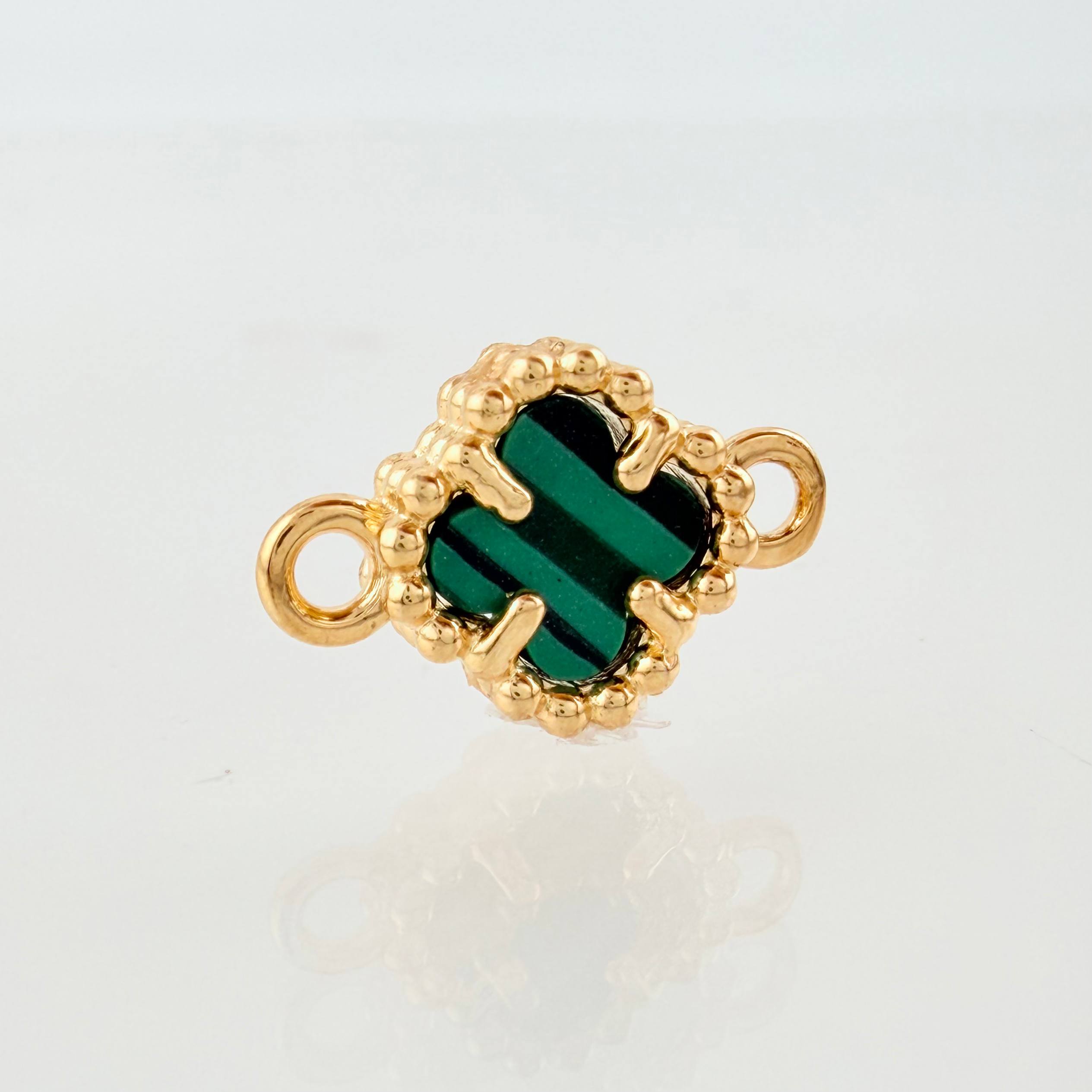 Herraje Trebol Verde 1.05gr / 1/2 in / Oro Amarillo Nac.Esp. 18K