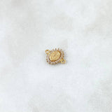 Charm Virgen Milagrosa 0.55gr / 1cm-1.3cm / White Zircons 18K Yellow Gold *