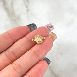 Herraje Virgen Milagrosa 0.5gr / 1cm-1.3cm / Circones Blancos Oro Amarillo 18K *