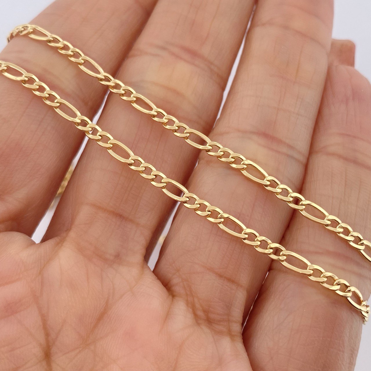 Cadena Figaro 3.7gr / 20 1/4 in / Oro Amarillo +1 18K $