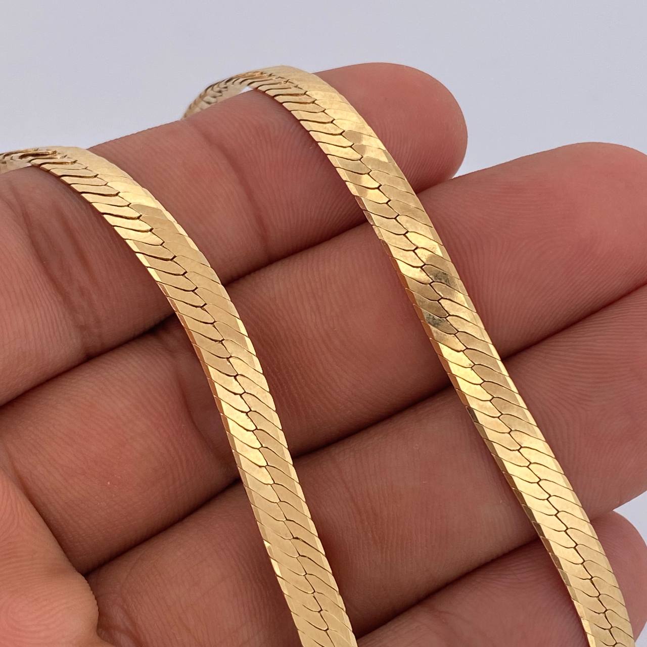 Flat Snake Chain 22gr / 20in / 18K Gold +3 &