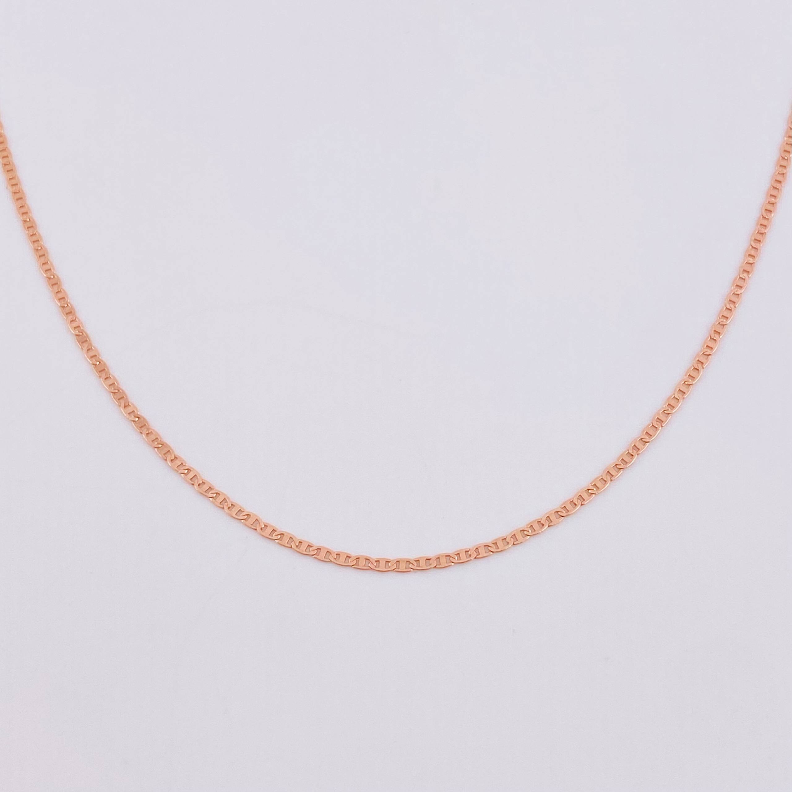 Flat Mariner Chain 1.1 g / 15 3/4 in / 1 mm 18K Rose Gold