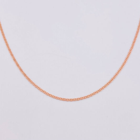 Cadena Escalera Plana 1.1 g / 15 3/4 in / 1 mm Oro Rosa 18K