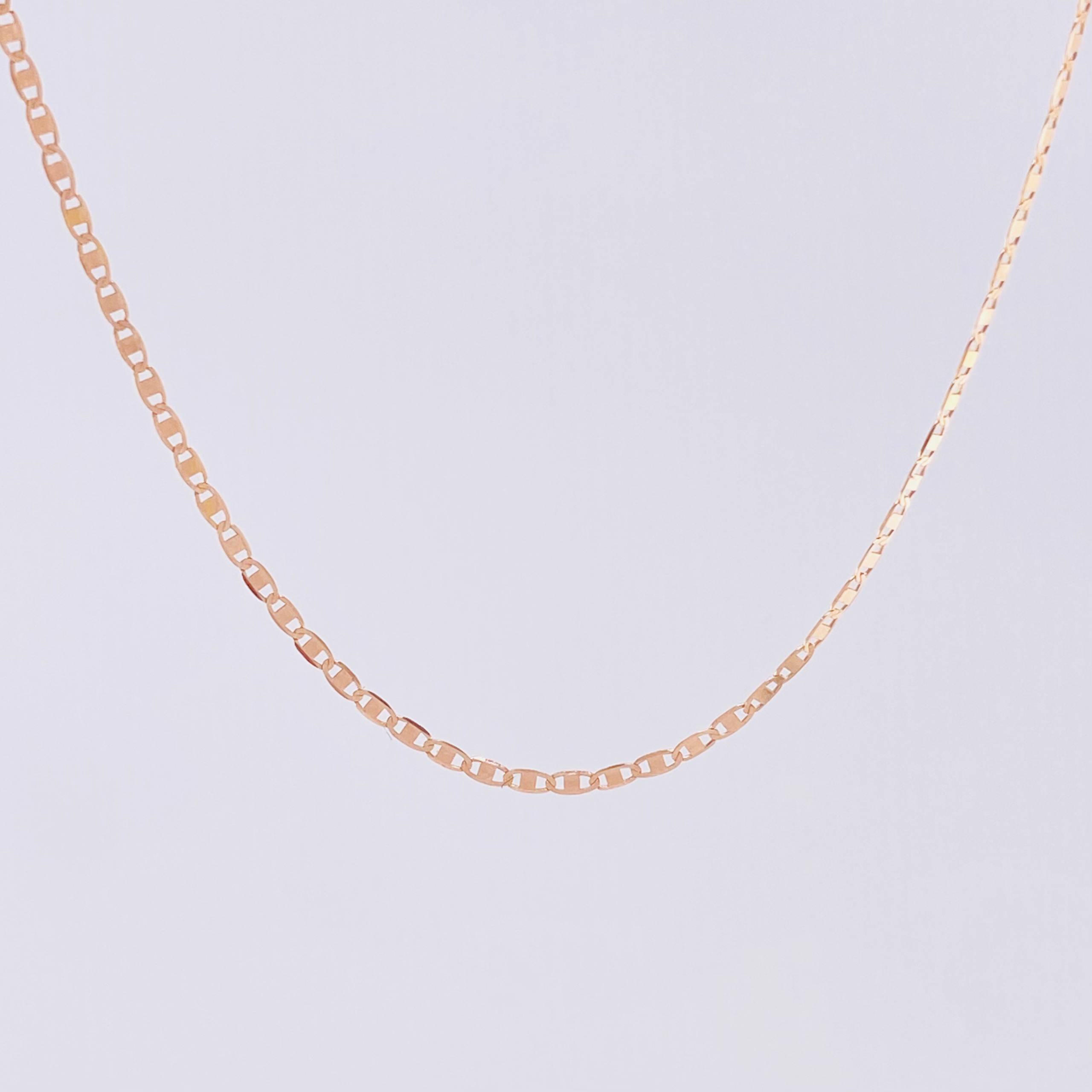 Flat Mariner Chain 1.3 g / 15 3/4 in / 1.3 mm 18K Rose Gold