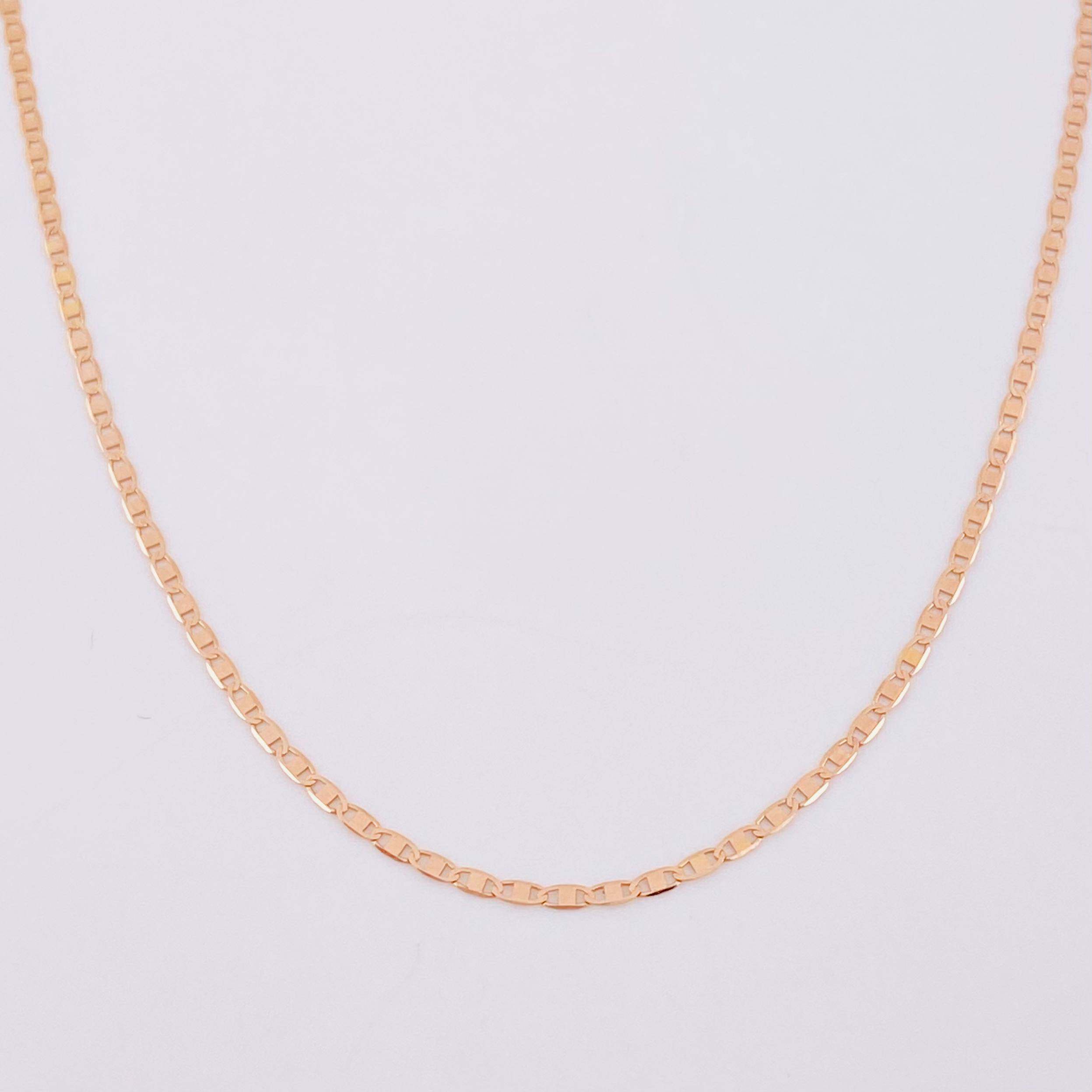Flat Mariner Chain 1.3 g / 15 3/4 in / 1.4 mm 18K Rose Gold