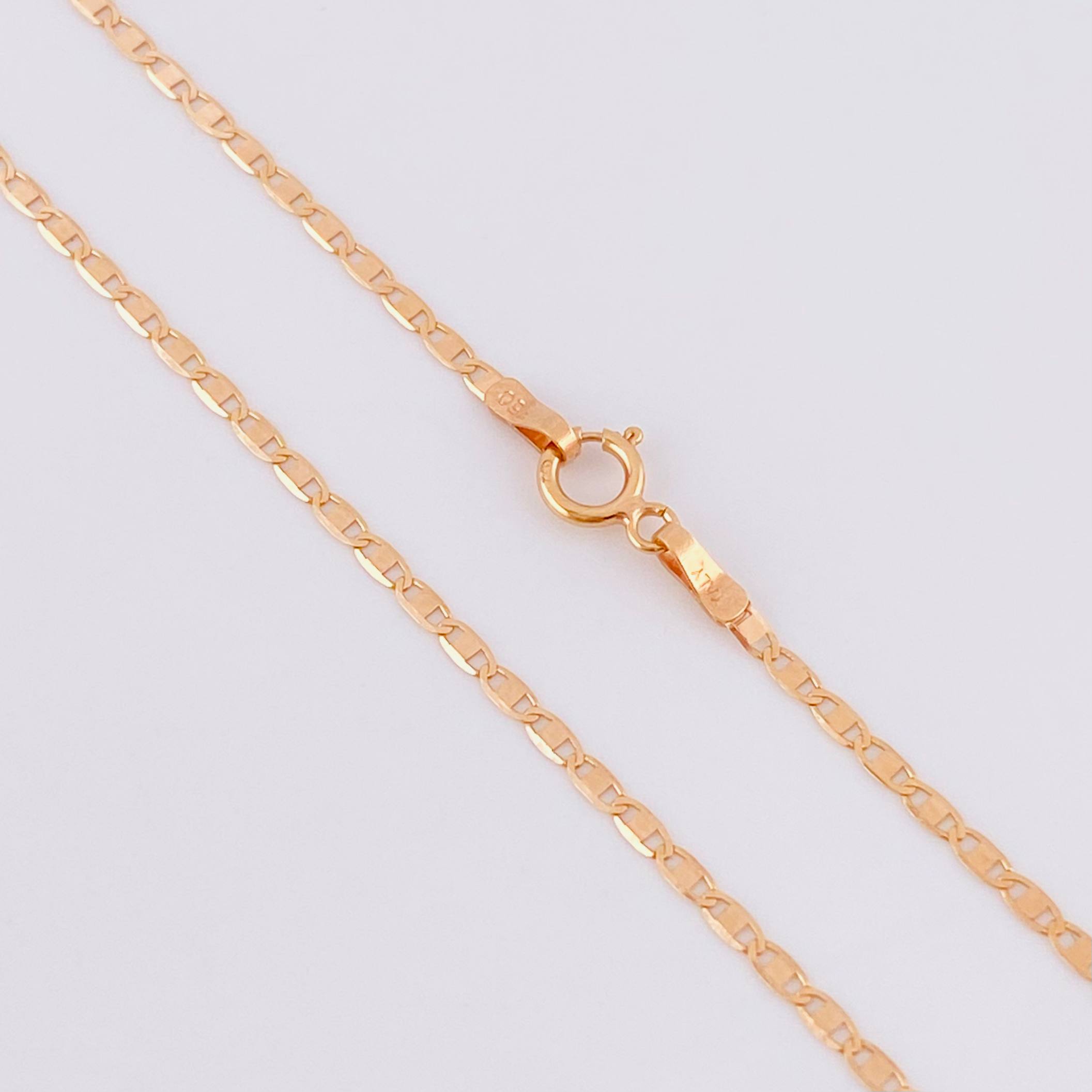 Flat Mariner Chain 1.3 g / 15 3/4 in / 1.4 mm 18K Rose Gold