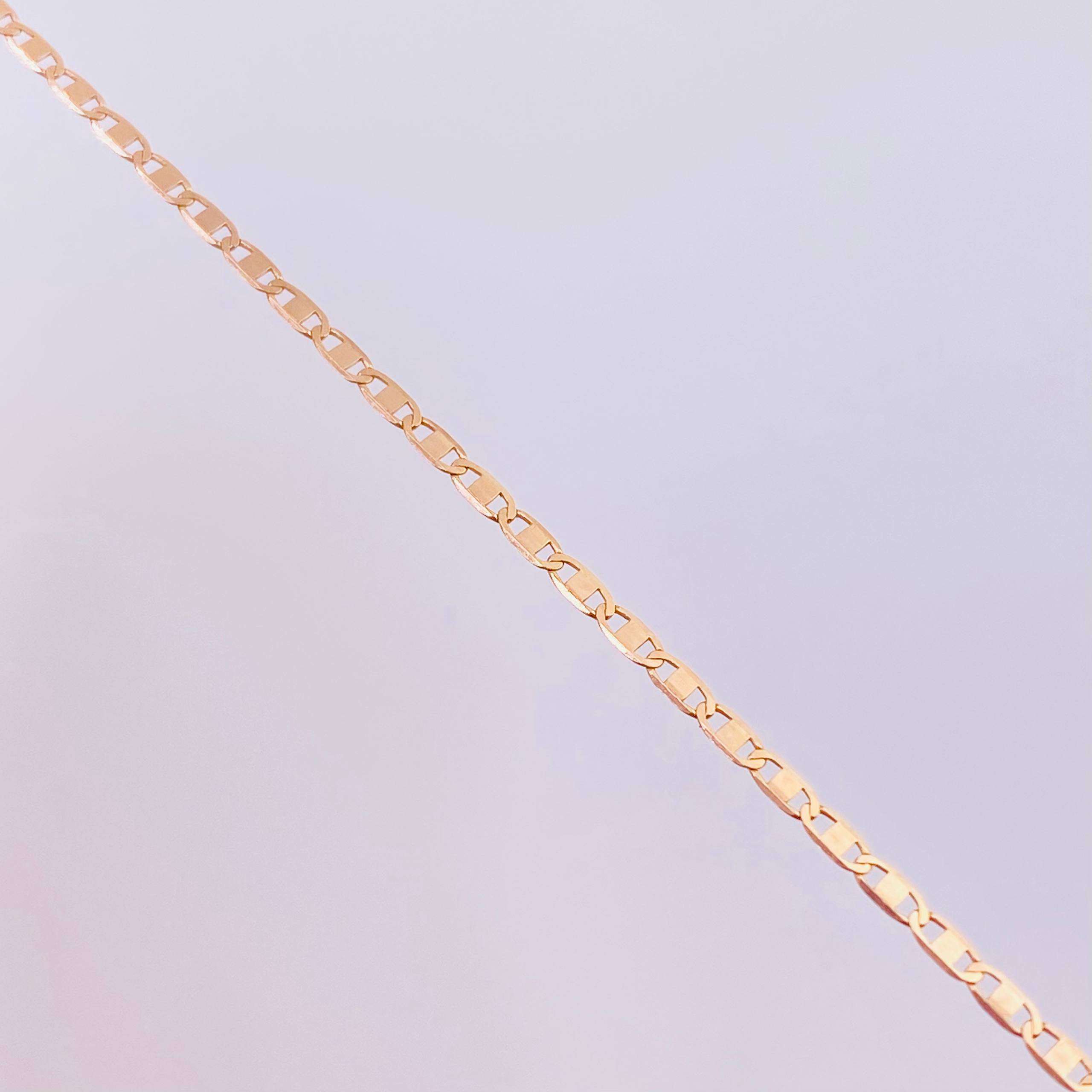 Flat Mariner Chain 1.3 g / 15 3/4 in / 1.3 mm 18K Rose Gold