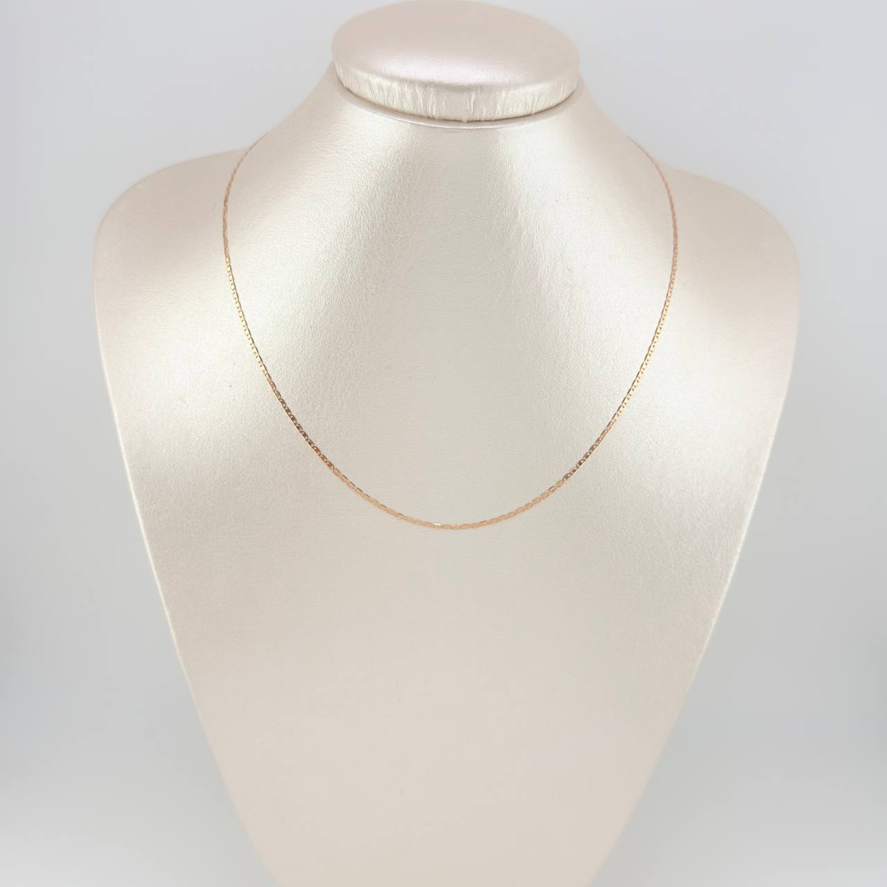 Flat Mariner Chain 1.3 g / 15 3/4 in / 1.3 mm 18K Rose Gold