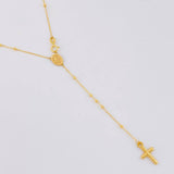 Rosary Miraculous Virgin Plain Cross 3 g / 24 1/2 in / 1.8 mm Yellow Gold 18K