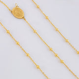 Rosario Virgen Milagrosa Cruz Lisa 2.95 g / 24 in / 1.8 mm Oro Amarillo 18K