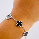 Modular Bracelet Classic Link Clover 6.9g / 7 1/2 in - 6 3/4 in / 1.4mm Silver 925