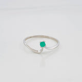Anillo Ola Esmeralda 05 Pts 0.75 g / T7 1/2 Plata 925