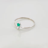 Anillo Ola Esmeralda 05 Pts 0.75 g / T7 1/2 Plata 925
