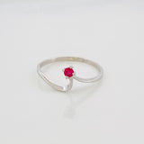Wave Ring Ruby 05 Pts 0.65 g / T5 1/4 Silver 925