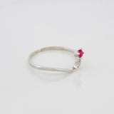 Wave Ring Ruby 05 Pts 0.65 g / T5 1/4 Silver 925
