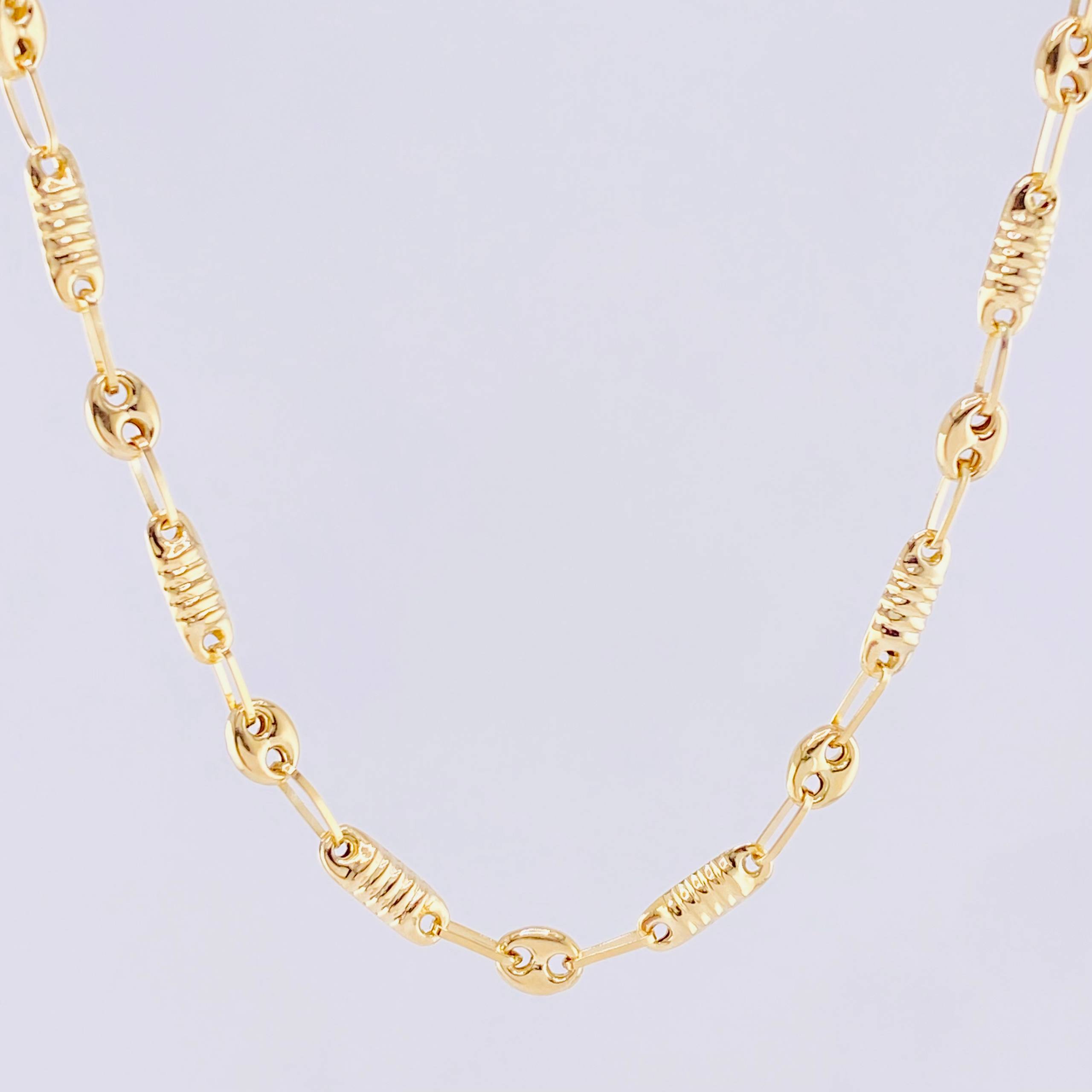Cadena Rustica Barril Gc 7.15 g / 23 1/2 in / 4.1 mm Oro Amarillo 18K