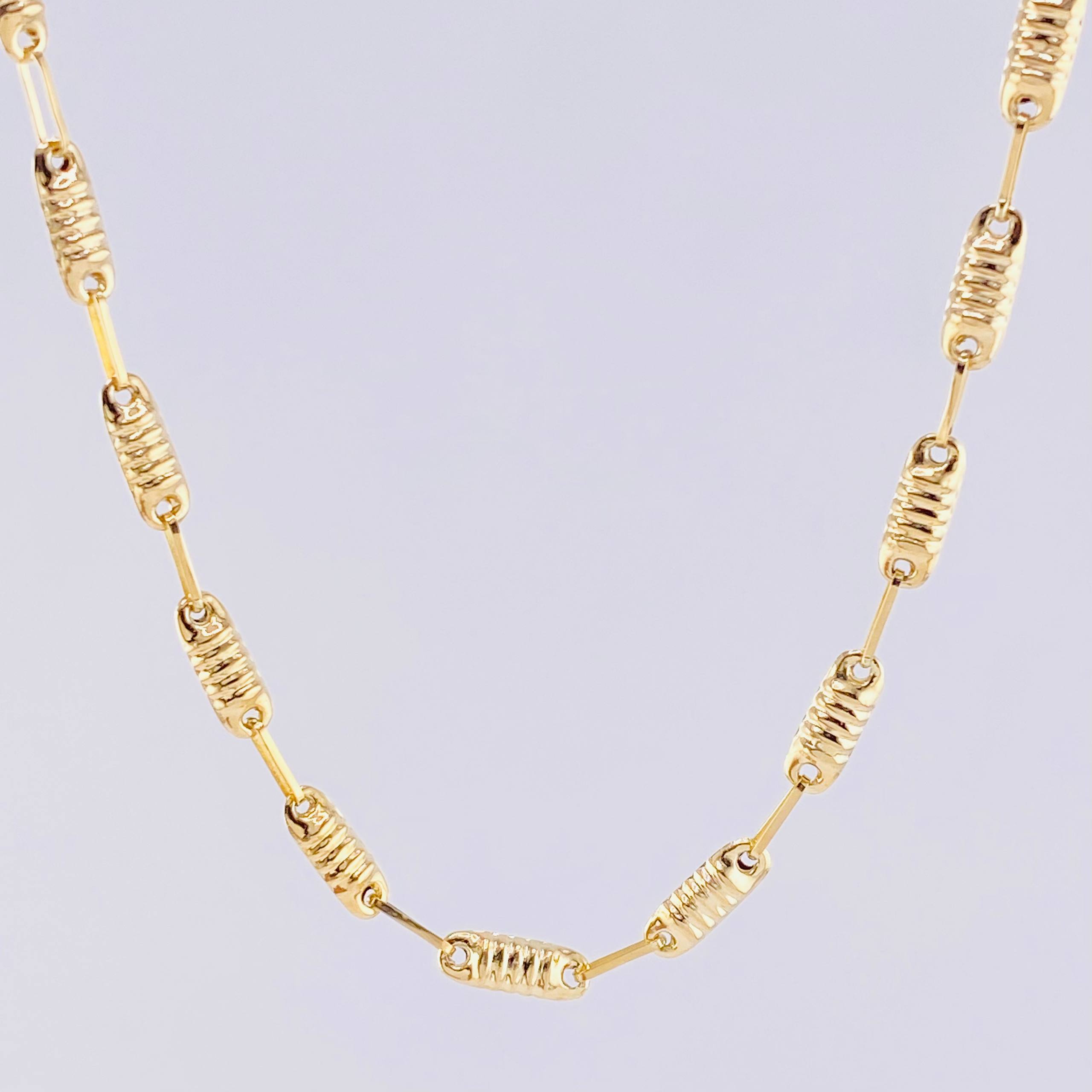 Rustic Barrel Chain 6.65 g / 23 3/4 in / 3.3 mm 18K Yellow Gold