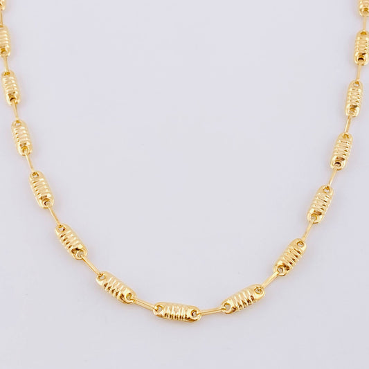 Cadena Rustica Barril 6.55 g / 23 1/2 in / 3.3 mm Oro Amarillo 18K