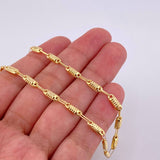 Rustic Barrel Chain 6.5 g / 23 1/2 in / 3.3 mm 18K Yellow Gold
