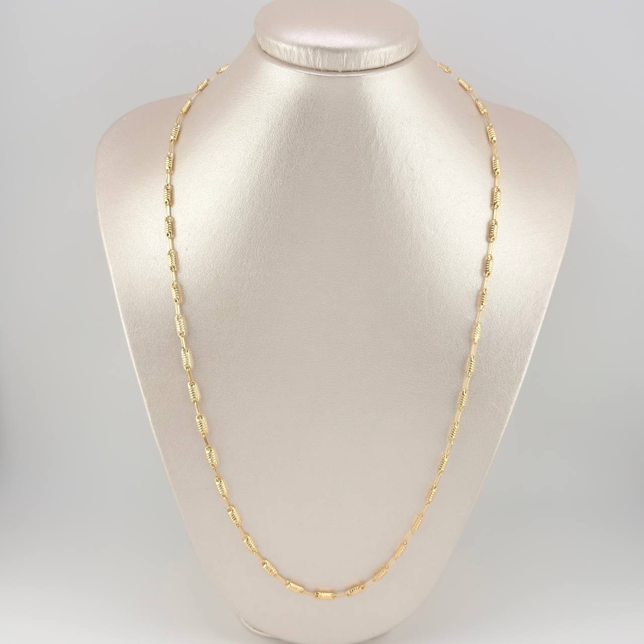 Rustic Barrel Chain 6.65 g / 23 3/4 in / 3.3 mm 18K Yellow Gold