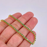 Tennis Bracelet Emeralds 1.44 cts 4.5 g / 7 in / 2.1 mm Yellow Gold 18K