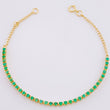 Tennis Bracelet Emeralds 80Pts 2.65 g / 7 in / 2 mm Yellow Gold 18K