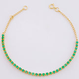 Tennis Bracelet Emeralds 80Pts 2.65 g / 7 in / 2 mm Yellow Gold 18K
