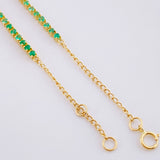 Tennis Bracelet Emeralds 80Pts 2.65 g / 7 in / 2 mm Yellow Gold 18K
