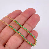 Tennis Bracelet Emeralds 80Pts 2.65 g / 7 in / 2 mm Yellow Gold 18K