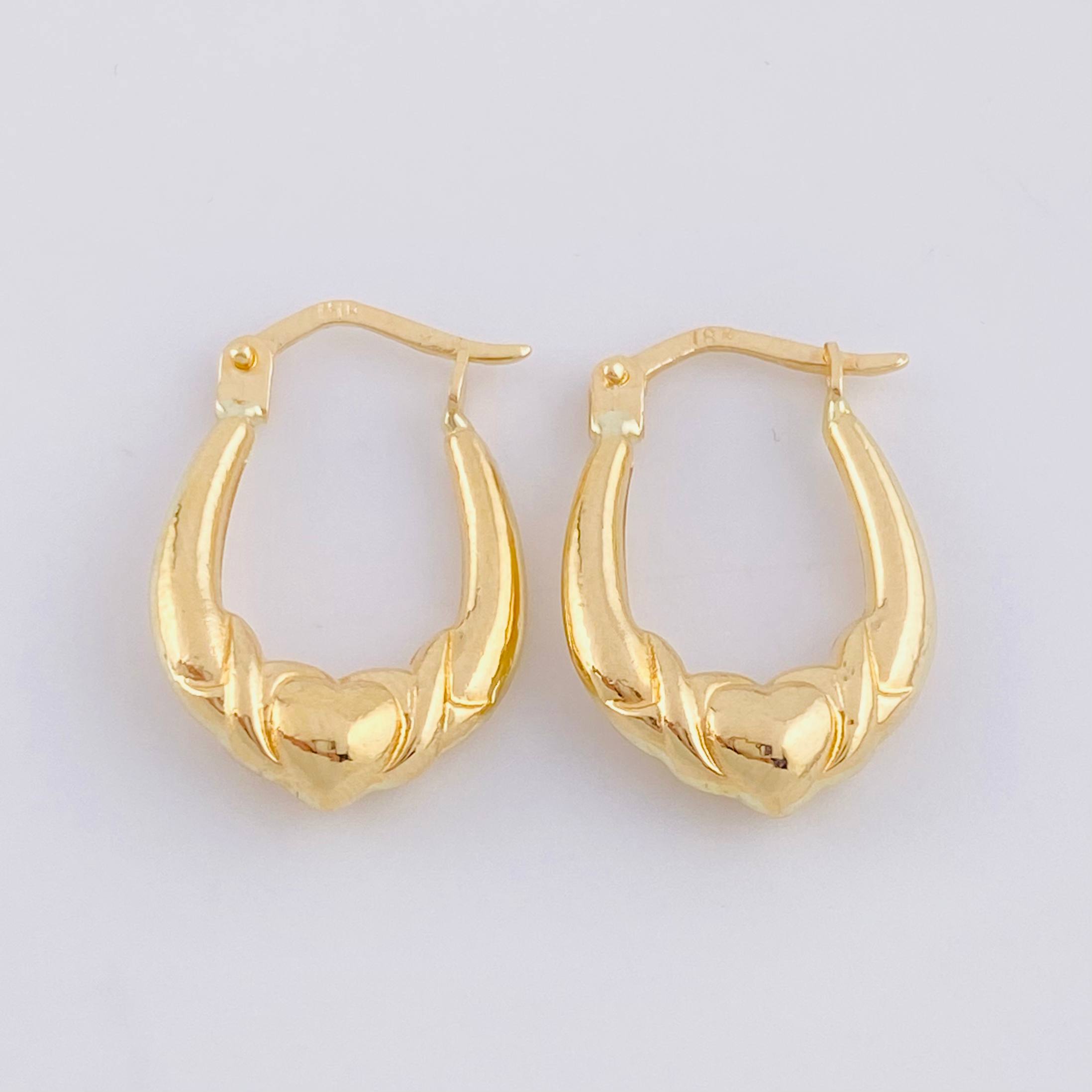 Candongas Bolso Corazon 1.5 g / 3/4 in Oro Amarillo 18K