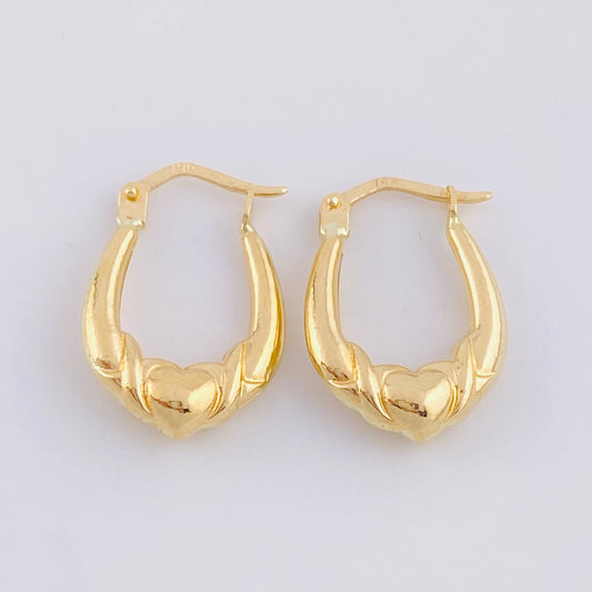 Candongas Bolso Corazon 1.5 g / 3/4 in Oro Amarillo 18K