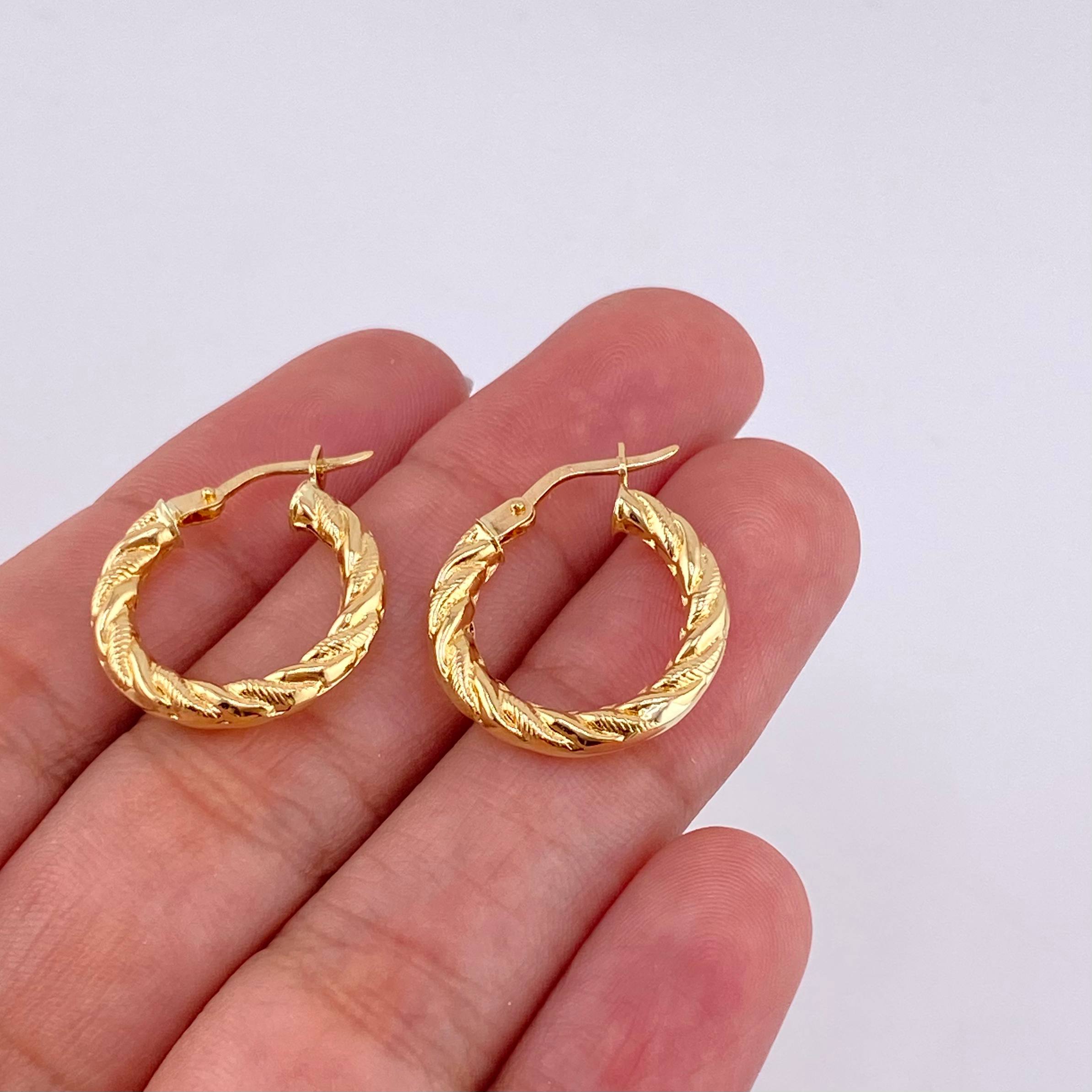 Candongas Fenix 1.85 g / 3/4 in Oro Amarillo 18K