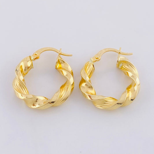 Candongas Milu Rayada 2.95 g / 3/4 in Oro Amarillo 18K