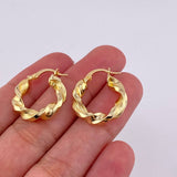 Candongas Milu Rayada 2.95 g / 3/4 in Oro Amarillo 18K