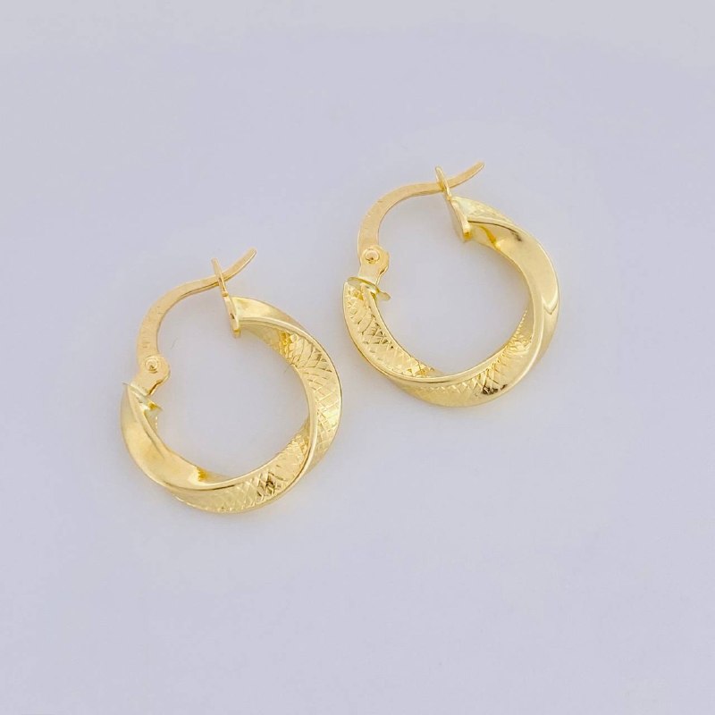 Candongas Reyi 1.55 g / 3/4 in Oro Amarillo 18K