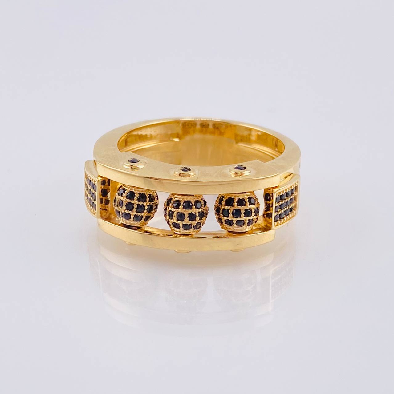 Anillo Trio Bolas De Fuego 11.45 g / T9 3/4 Oro Amarillo 18K