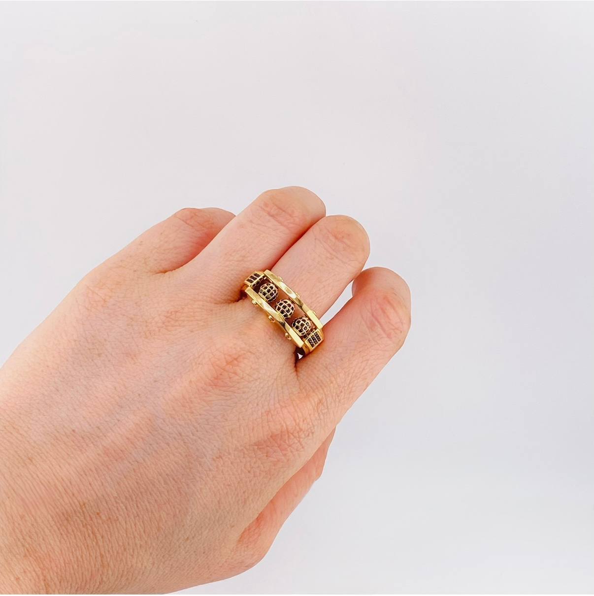 Anillo Trio Bolas De Fuego 11.45 g / T9 3/4 Oro Amarillo 18K