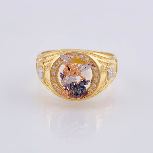 Anillo San Miguel Bastiado 6.2 g / T10 1/4 Tres Oros 18K