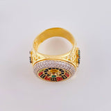 Ring Movable Casino Roulette 14 g / T10 1/2 Two-Tone Yellow White 18K