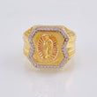 Anillo Sello Virgen Guadalupe 11.45 g / T9 Dos Oros Amarillo Rosa 18K